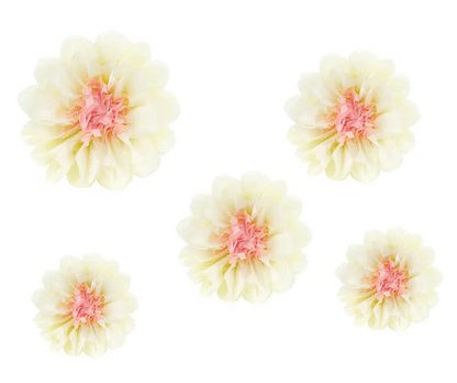 Flores de Papel Amarelo Pastel