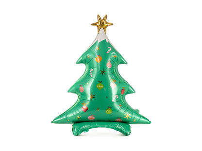 Balão em forma de árvore de natal, com a medida de 78 x 94cm.
Apto para enchimento com ar.