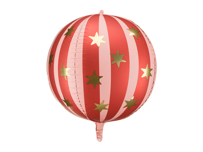 Balão Vermelho Riscas e Estrelas