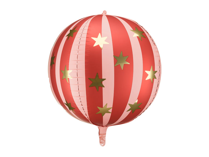 Balão Vermelho Riscas e Estrelas