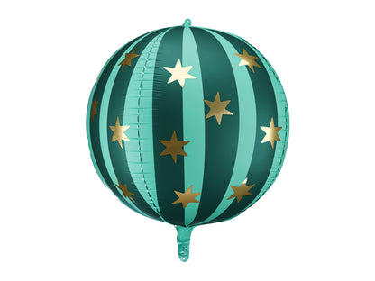 Balão Verde Riscas e Estrelas