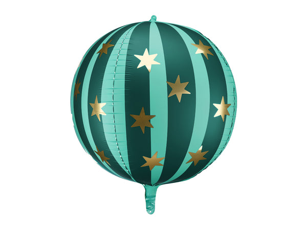 Balão Verde Riscas e Estrelas