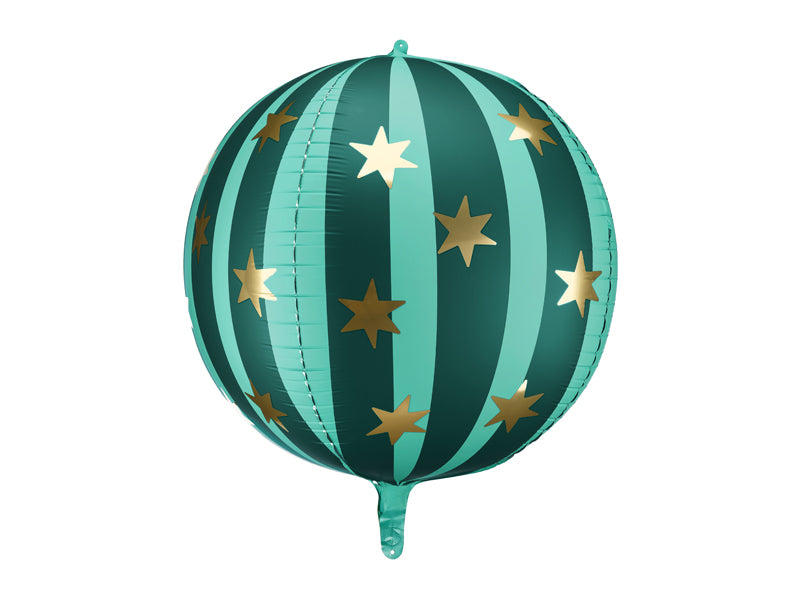 Balão Verde Riscas e Estrelas
