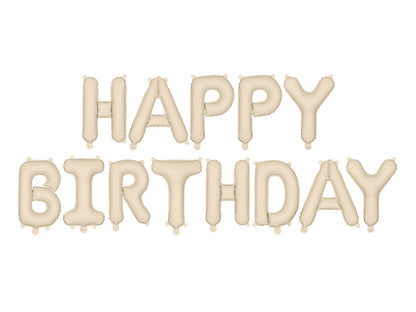 Balão Happy Birthday Bege