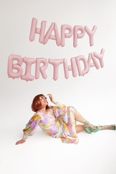 Pink Happy Birthday Balloon