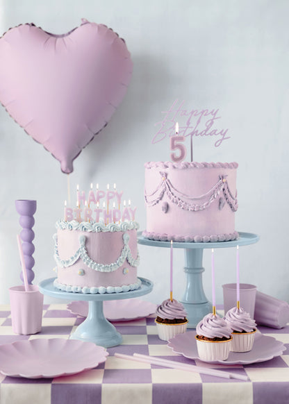 Happy Birthday Cake Topper Lilac