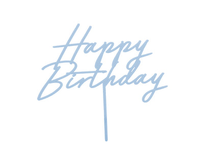 Blue Happy Birthday Cake Topper