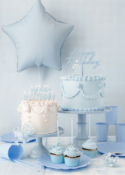 Blue Happy Birthday Cake Topper