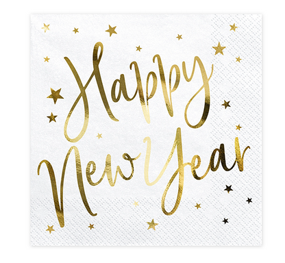Guardanapos Happy New Year, com a medida 33 x 33cm.
Cada embalagem contém 20 unidades.
