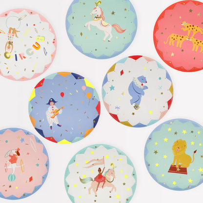 Circus Plates (21.6 cm) (Pack of 8)