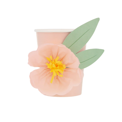 Copos com flores, com a capacidade de 256ml.
Adequados para bebidas quentes e frias.
Cada embalagem contém 8 unidades.