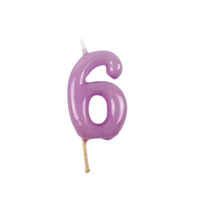 Velas Número Lilás (6 cm)