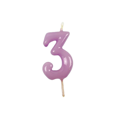 Velas Número Lilás (6 cm)