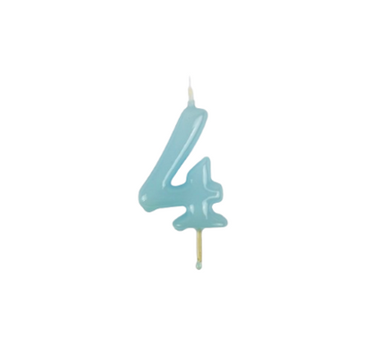 Velas Número Azul Pastel (6 cm)