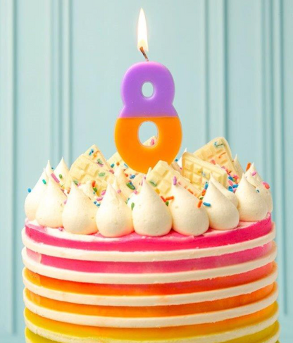 Colourful Number 8 Candle