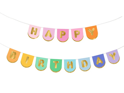 Multicolored Happy Birthday Wreath