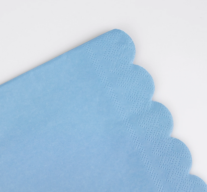 Plain Blue Napkins (Pack of 16)