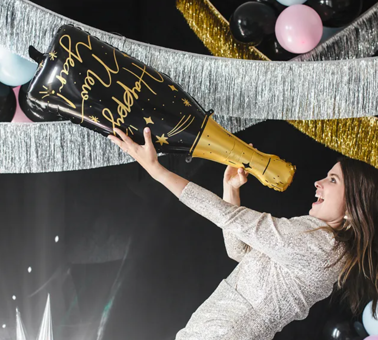 Balão Garrafa Champanhe Happy New Year