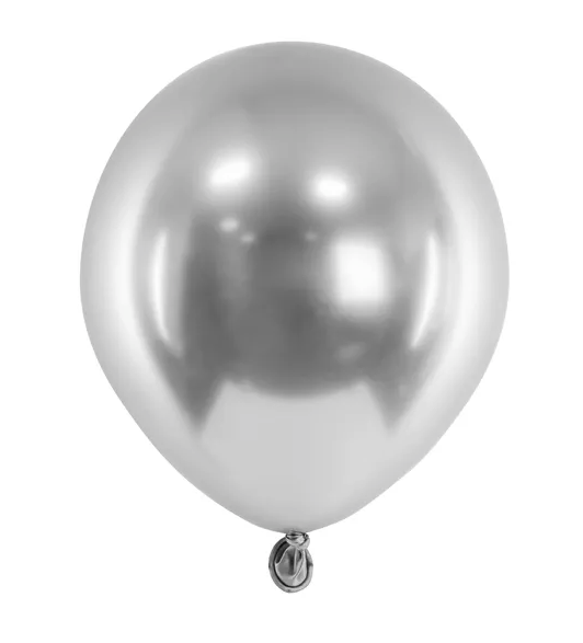 Balões Prateado Brilhante (12cm)
