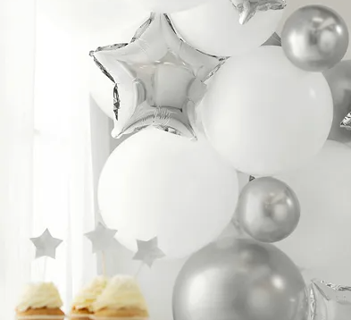 Balões Prateado Brilhante (12cm)