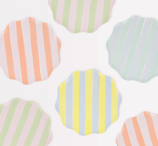 Pratos Riscas Pastel