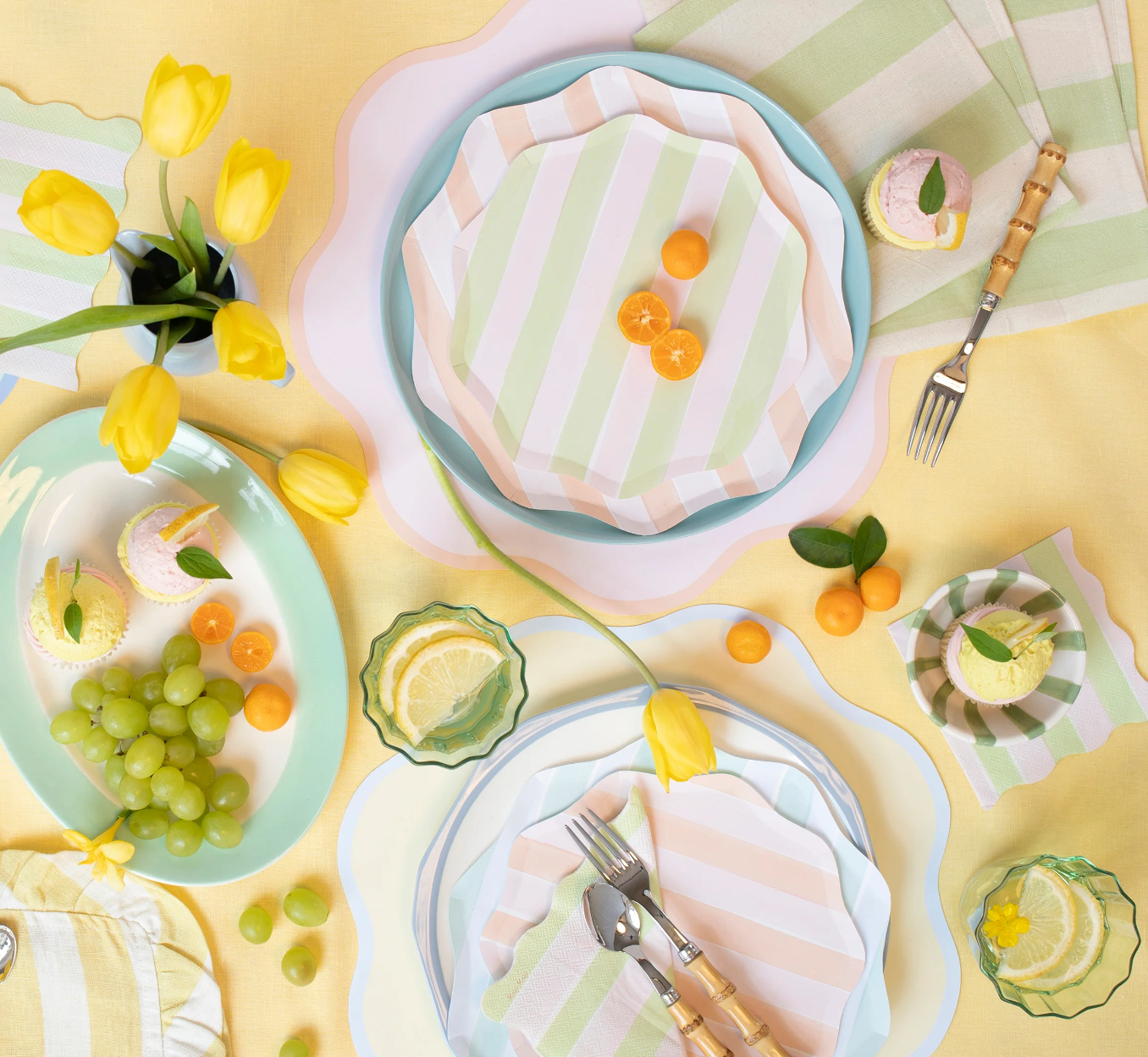 Pratos Riscas Pastel