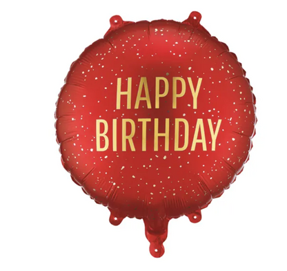 Balão Redondo Happy Birthday Vermelho