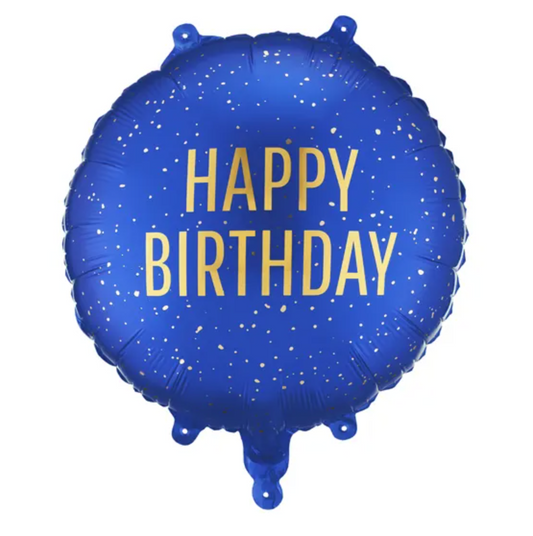 Balão Redondo Happy Birthday Azul
