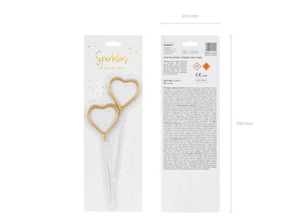 Heart Sparkler Candles (Pack of 2)