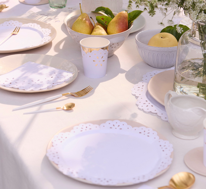 White Broderie Anglaise Plates