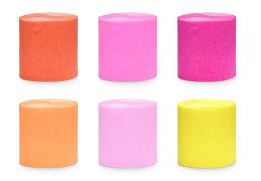Fitas Crepe Laranja, Rosa e Amarelo