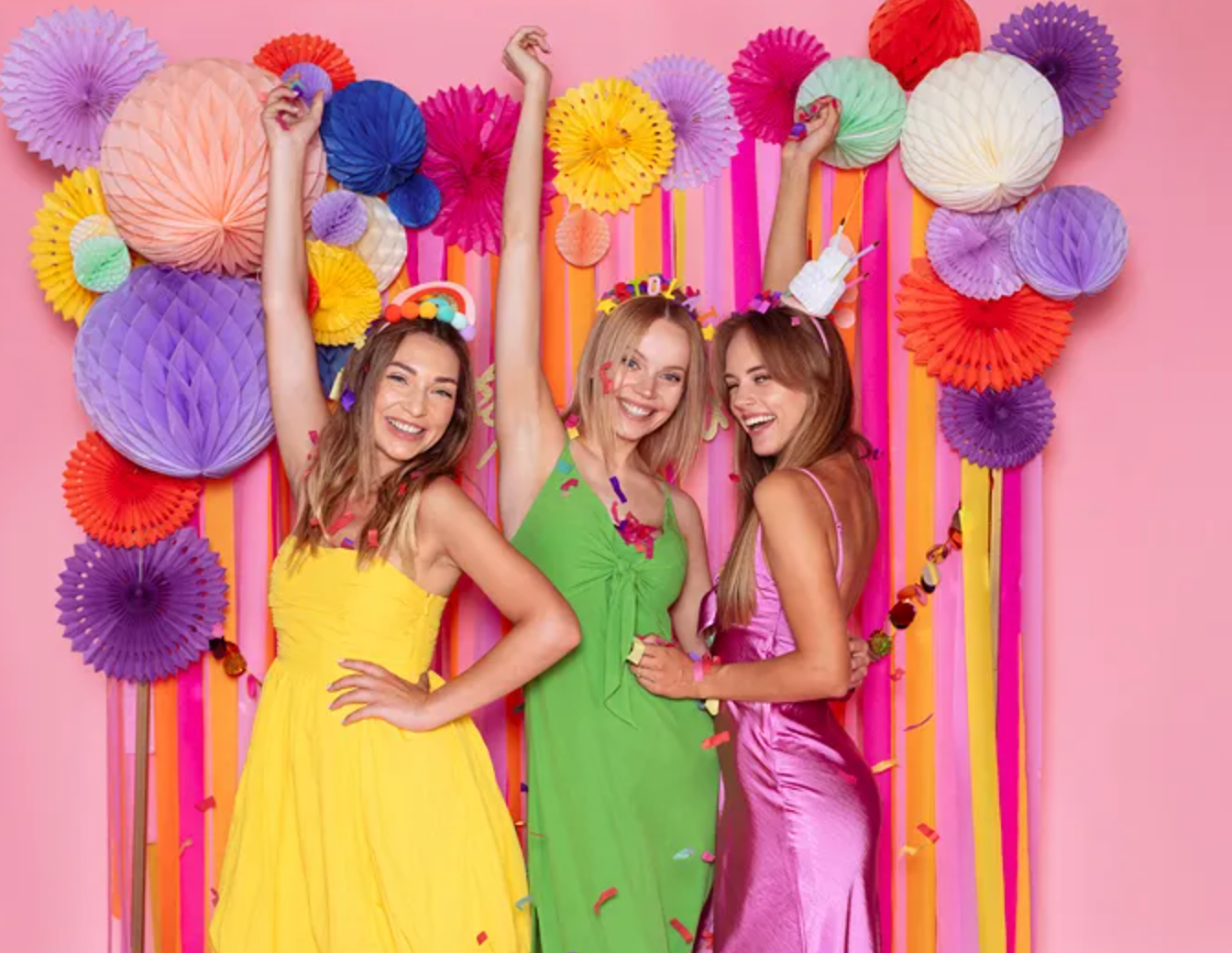 Fitas Crepe Laranja, Rosa e Amarelo