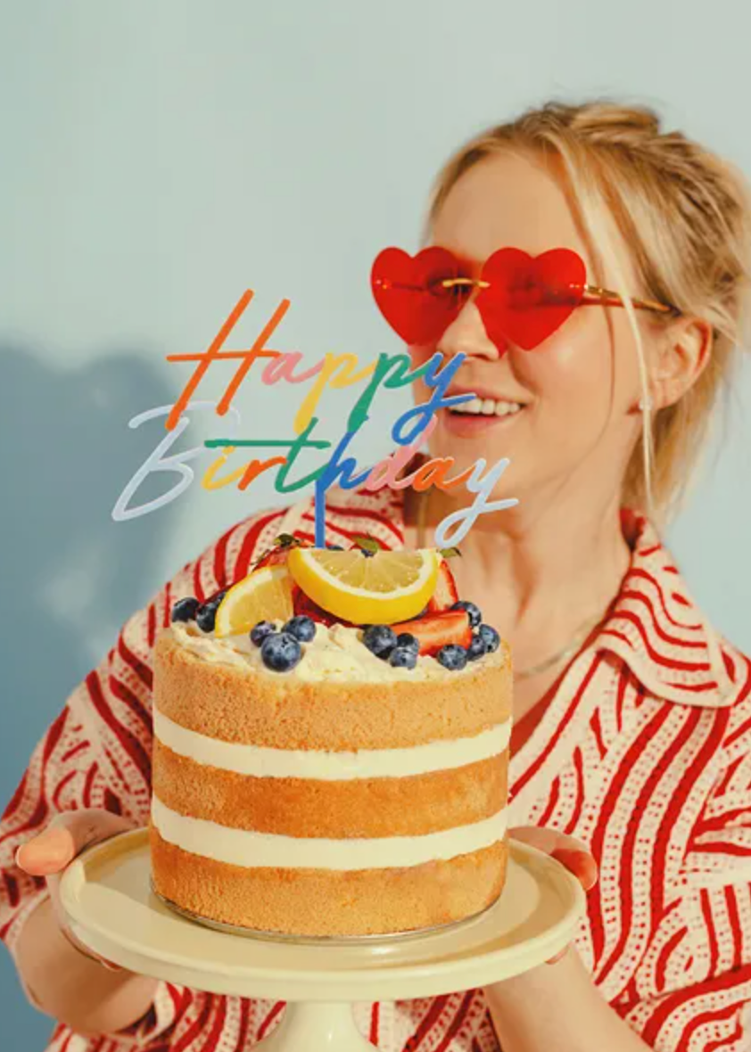 Topo Bolo Happy Birthday Colorido