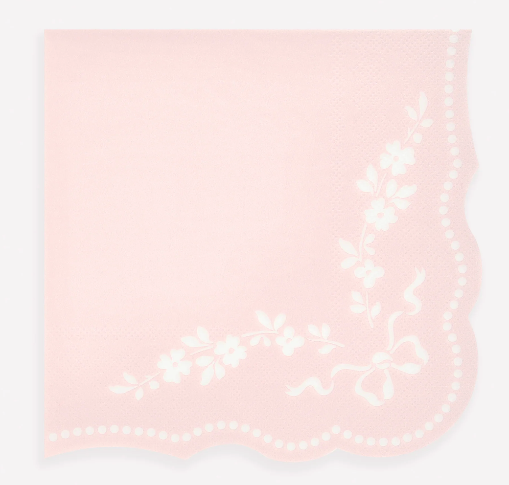 Guardanapos Grandes Rosa com Flores