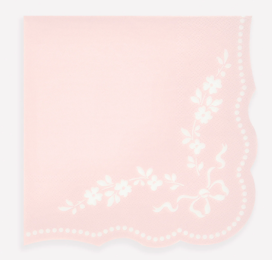 Guardanapos Grandes Rosa com Flores
