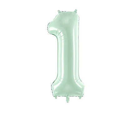 Balões Número Verde Pastel