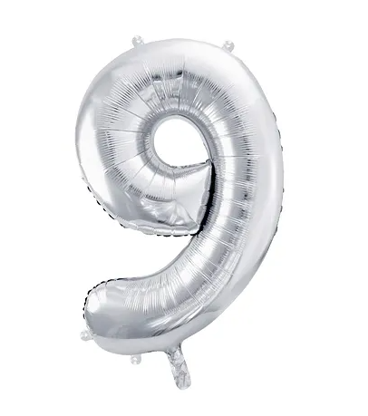 Silver Number Balloons