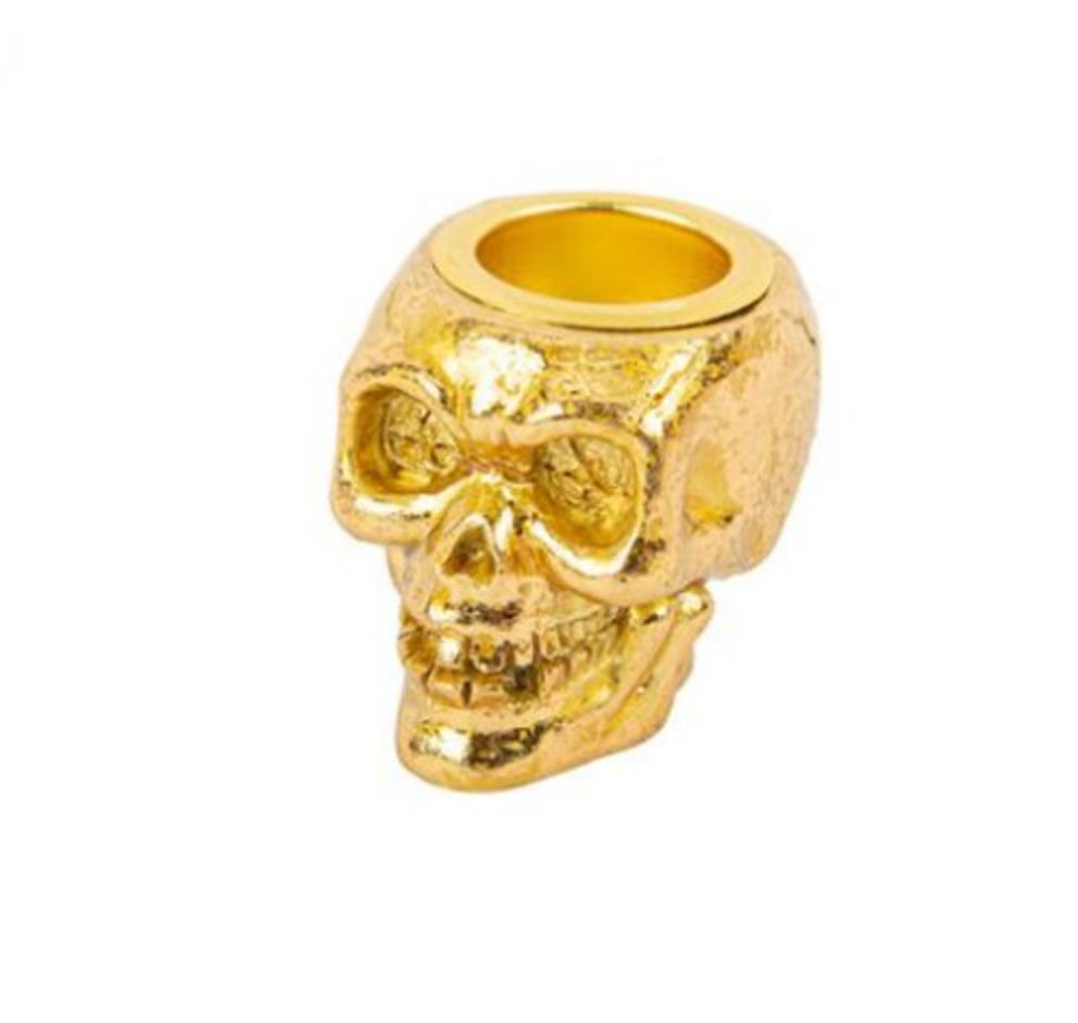 Castiçal Caveira Dourado