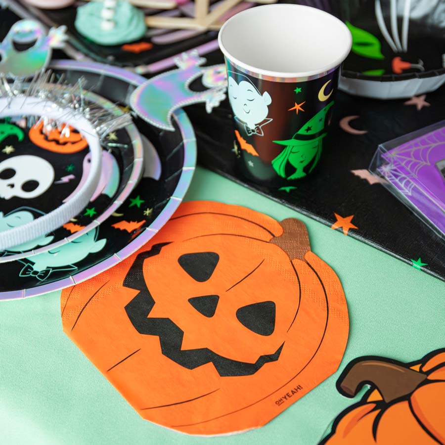 Guardanapos Abóbora Halloween contexto de mesa
