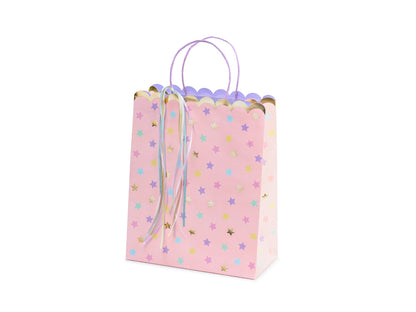 Saco Papel Estrelas Rosa