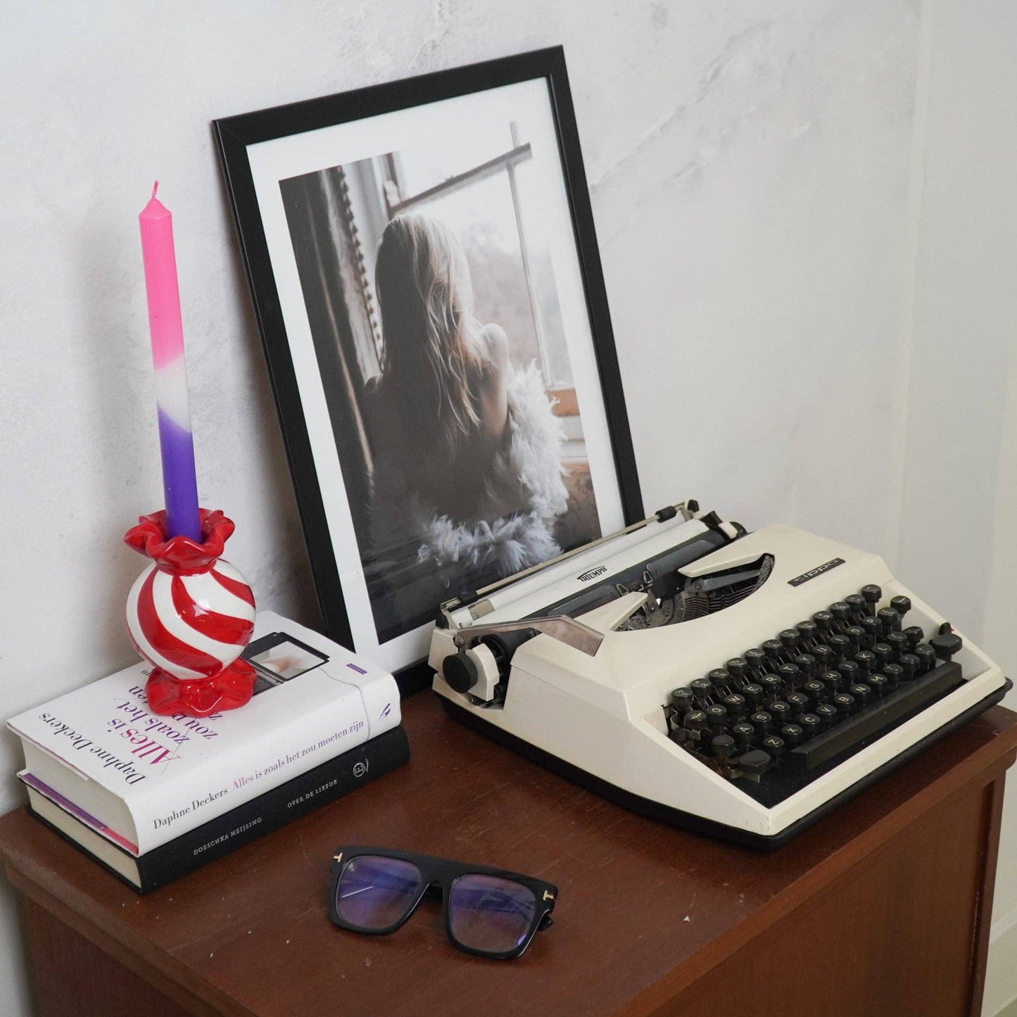 Castiçal Rebuçado Vermelho