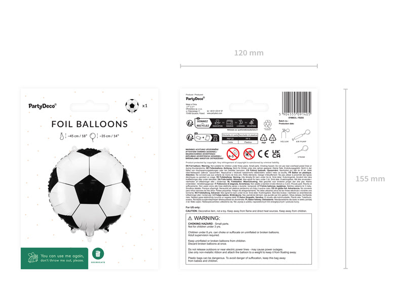 Balão Foil Bola de Futebol PartyDeco