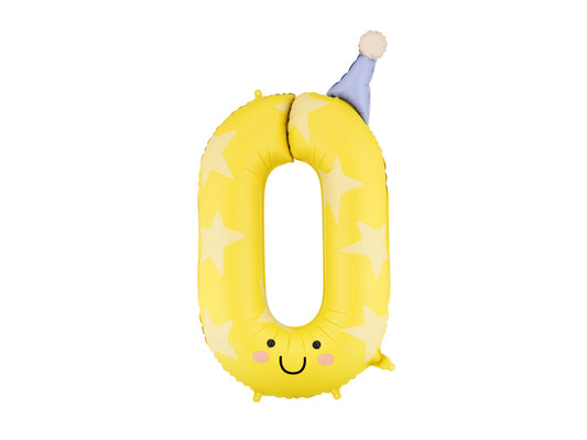 Balão Foil Número 0 Amarelo PartyDeco 86cm