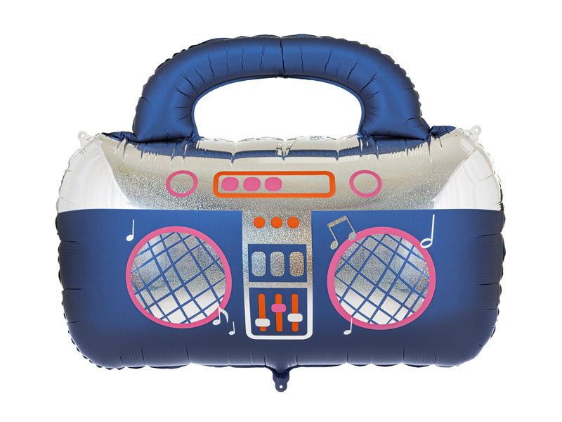 Balão Foil Boombox 98x70,5 cm Azul-Marinho PartyDeco