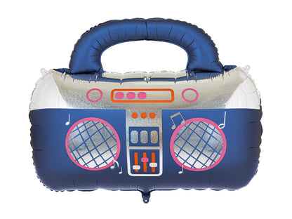 Balão Foil Boombox 98x70,5 cm Azul-Marinho PartyDeco