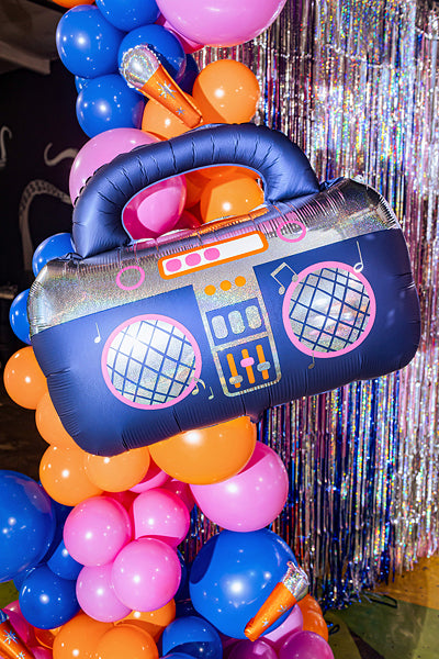 Balão Foil Boombox Azul-Marinho PartyDeco