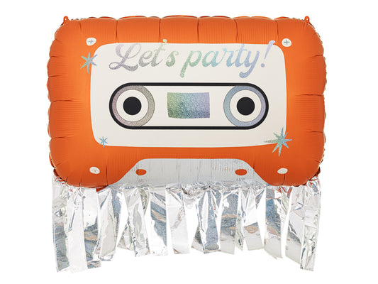 Balão Foil Cassete 91x58 cm Laranja PartyDeco