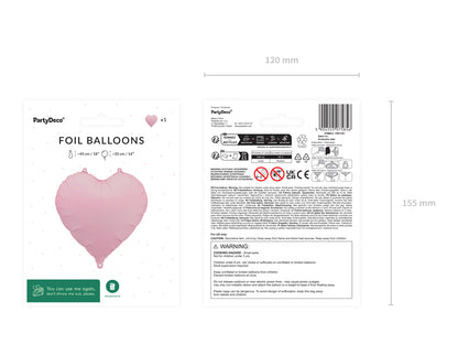 Balão Foil Coração Rosa PartyDeco
