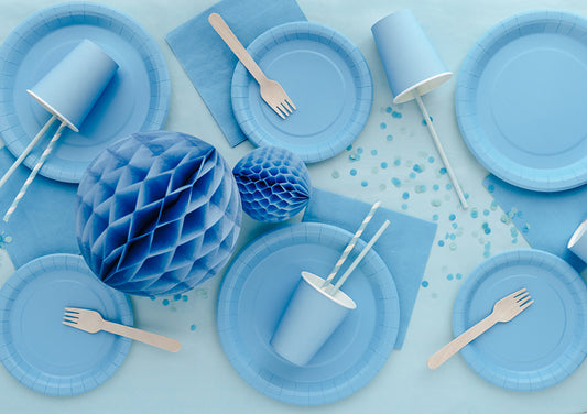 Copos de Papel Azul Claro — detalhe