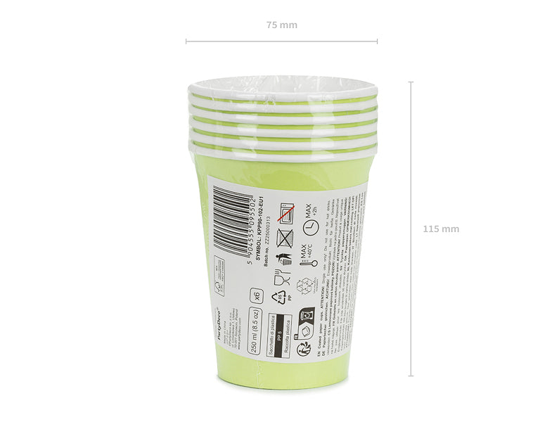 Copos de Papel Verde Claro — embalagem